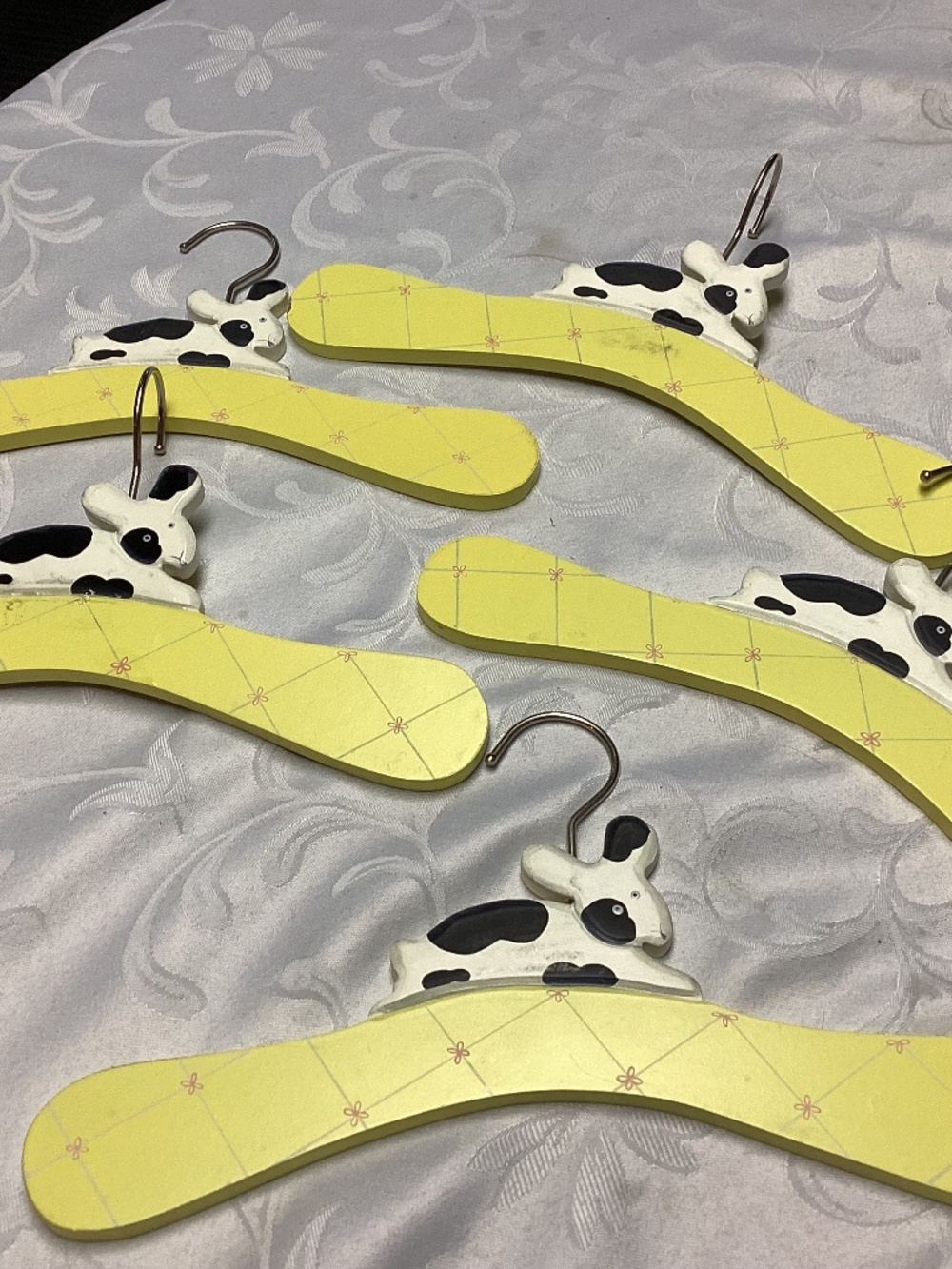 HAND PAINTED SET OF CHIKDS HANGERS RABBIT THEME